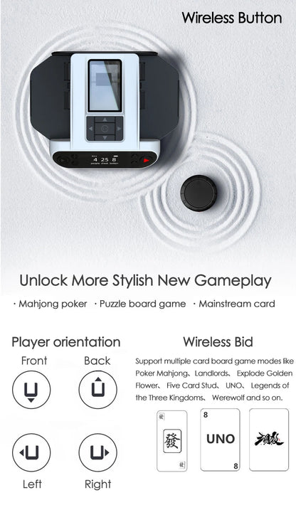 Automatic Playing Card Shuffler Mixer Games Poker Sorter Machine Dispenser for Travel Home Party Poker Device 5200mAh