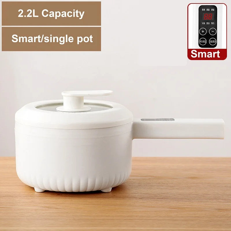 2.2L Electric Multi-Function Cooker – Double-Layer Hot Pot & Noodle Cooker, High-Capacity Non-Stick Kitchen Pot 220V