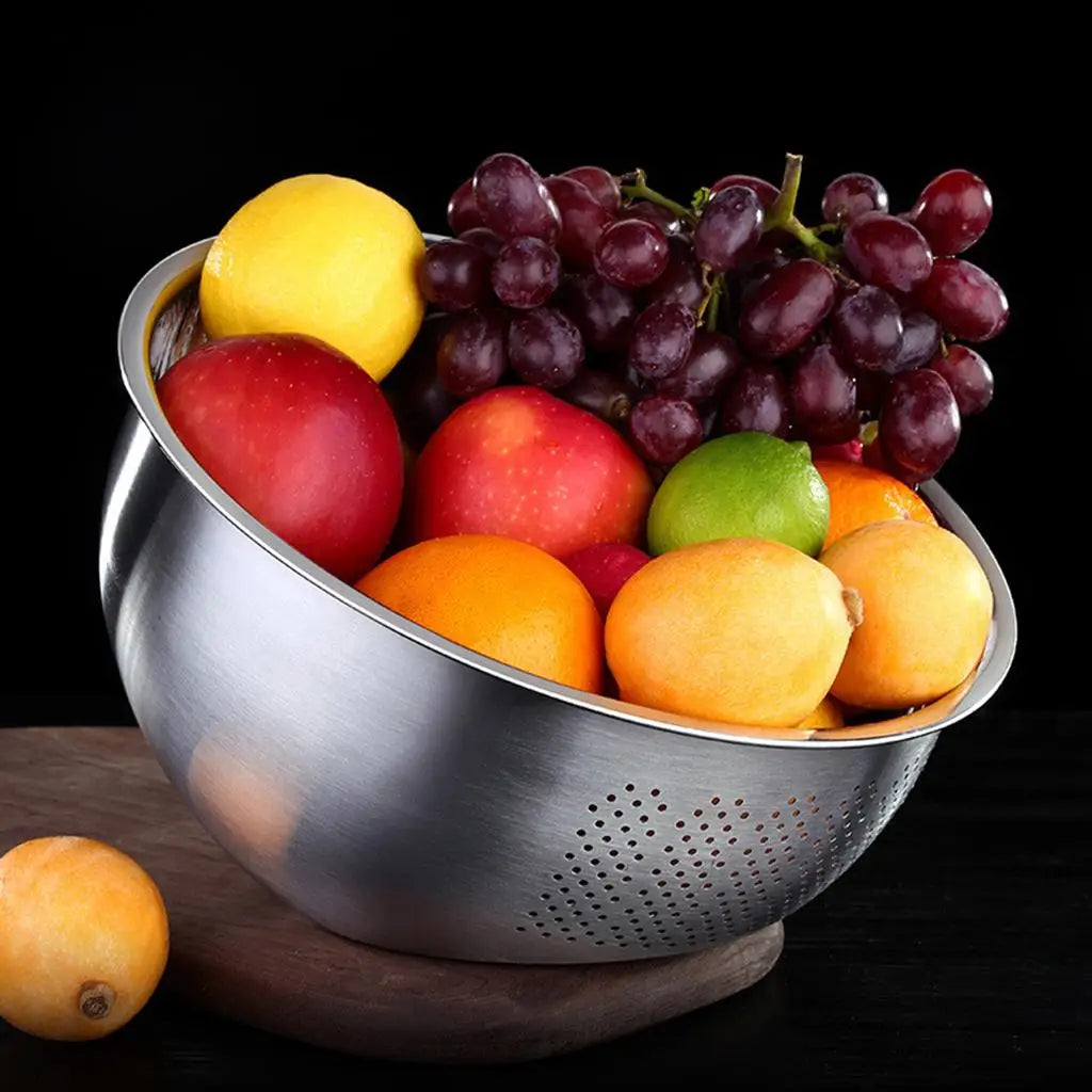 Kitchen Strainer, Stainless Steel Colander Rice Washer Vegetable Fruit Washing Bowls for Cleaning , Rice, and , Kitchen Tools