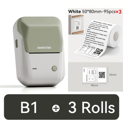 NIIMBOT B1 Portable 2-Inch Thermal Label Printer – Mini Bluetooth Sticker & Adhesive Tape Printer for Smartphones & PC