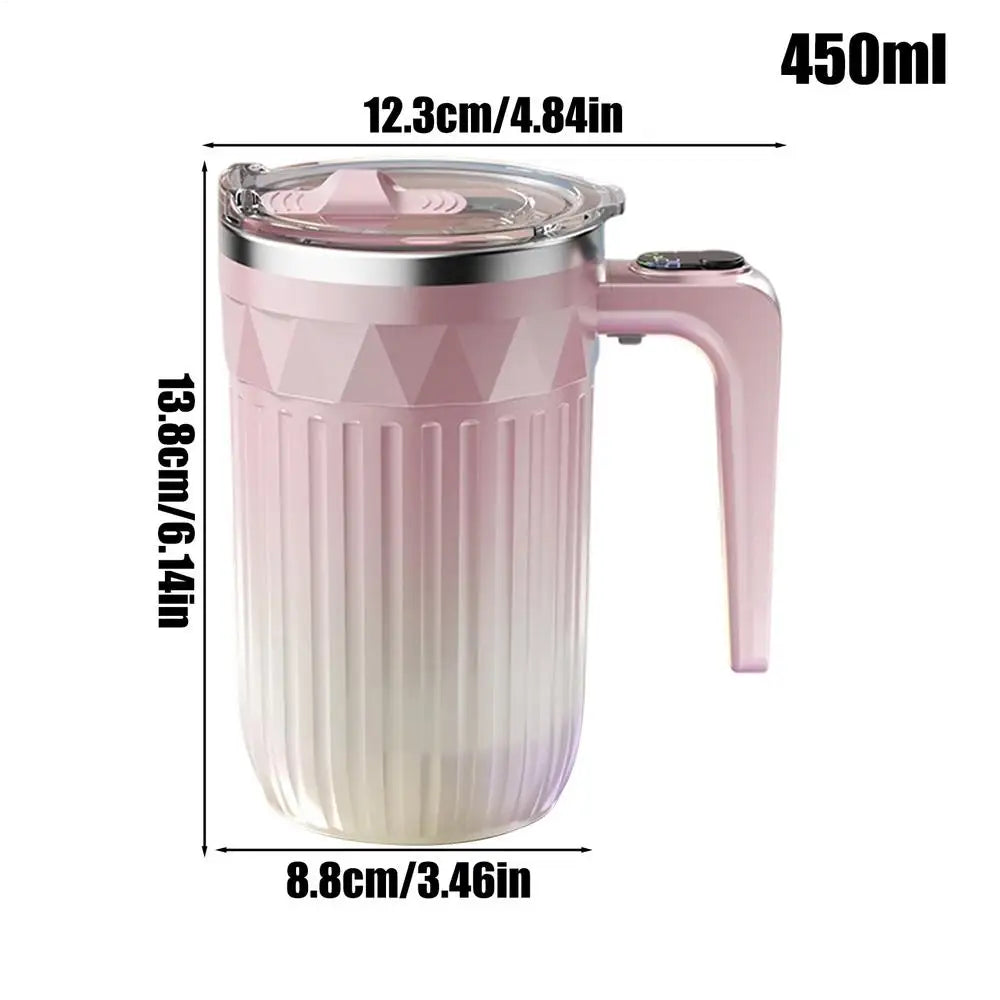 450ml Automatic Self-Stirring Heated Coffee Mug – Rechargeable Mixing Cup with
