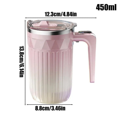 450ml Automatic Self-Stirring Heated Coffee Mug – Rechargeable Mixing Cup with