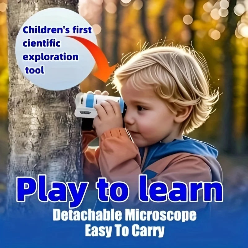 Handheld Microscope Kit for Kids – Home School Science Lab Educational Toy, Biological Exploration Birthday Gift