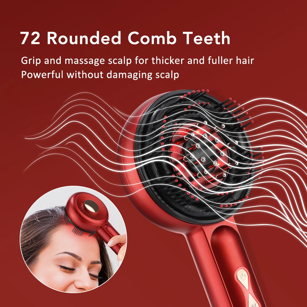 Electric Vibration Massage Comb – Red Light Therapy Scalp Brush for Hair Growth & Anti Hair Loss
