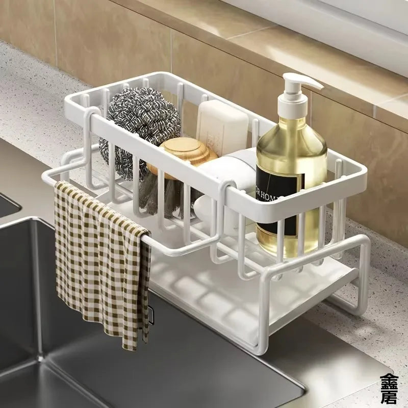 Compact Tap-Mounted Spice Shelf – Sink Organizer with Drainage Rack, Space-Saving Kitchen Storage