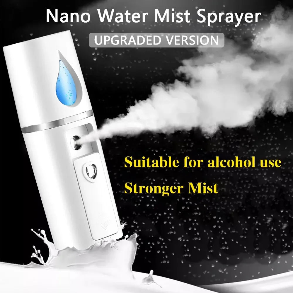 NANO FACIAL MISTER PORTABLE MINI FACE MIST HANDY SPRAYER COOL FACIAL STEAMER Humidifier for Room Outdoor & Indoor