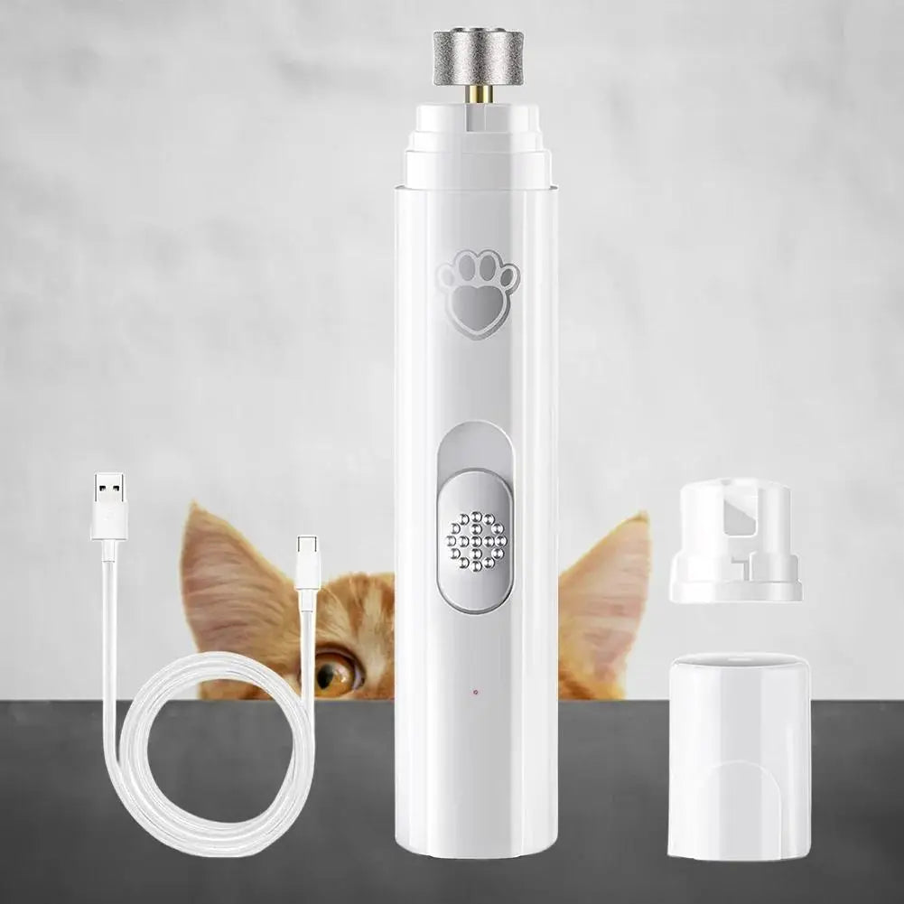 Electric Dog Nail Grinder & Pet Nail Clipper – USB Rechargeable Painless Nail Trimmer with Polisher Wheel for Small & Large Pets