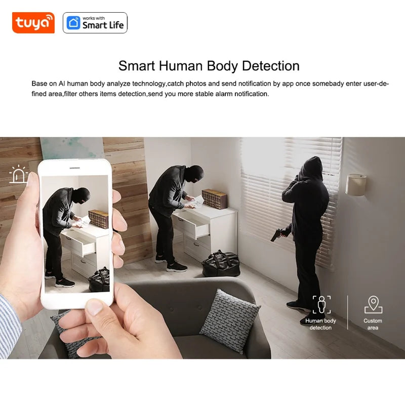 Tuya Smart 1080P Wi-Fi Security Camera – 2MP HD Indoor Camera with Motion Tracking, Real-Time App Alerts & Two-Way Audio for Baby & Pet Monitoring