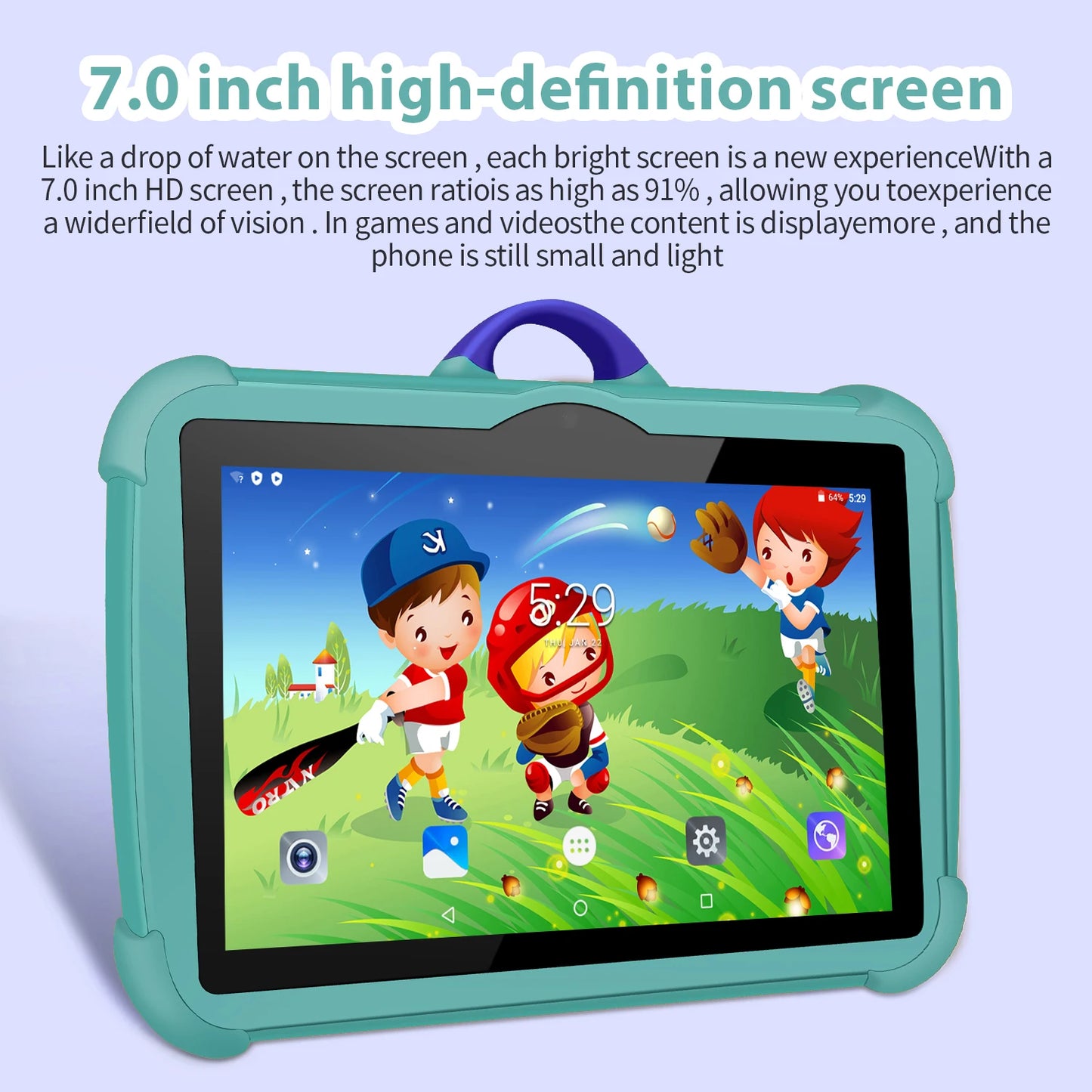 7-Inch Kids Tablet PC – Android 13, Quad-Core, 4GB RAM, 64GB Storage Educational Tablet