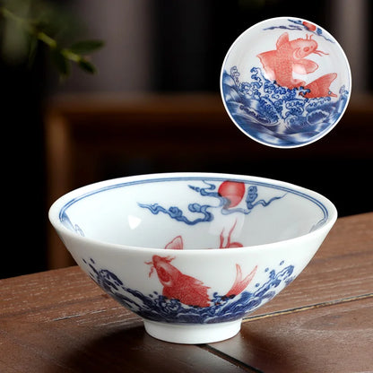 Kitchen Single Tea Cups Latest Design Traditional China Drinking Tea Cups Blue White Utensils Tazas De Té House Accessories