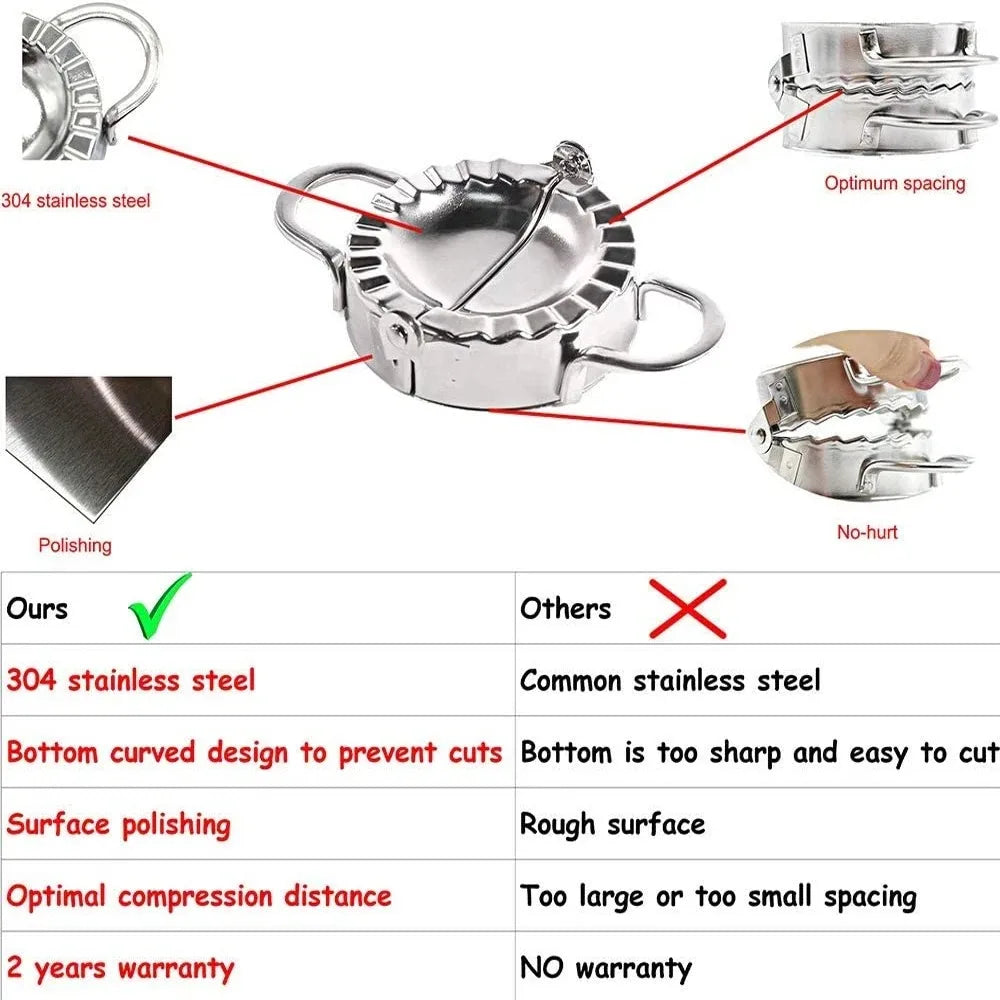 Stainless Steel Dumpling Maker Press – Ravioli, Pie & Pastry Wrapper Mold Kitchen Accessory