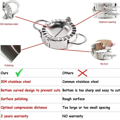Stainless Steel Dumpling Maker Press – Ravioli, Pie & Pastry Wrapper Mold Kitchen Accessory