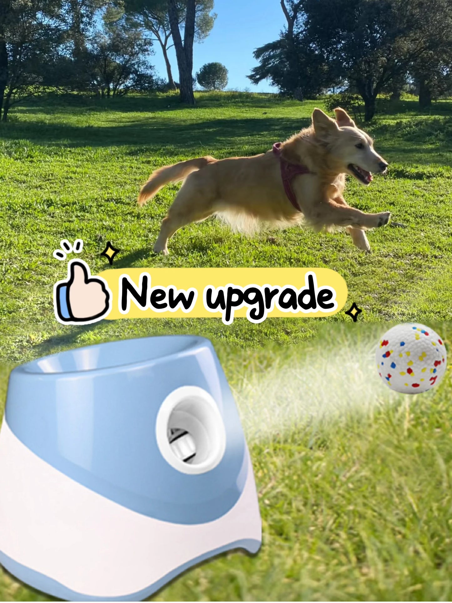 Automatic Dog Ball Launcher – USB Rechargeable Interactive Tennis Ball Thrower Toy