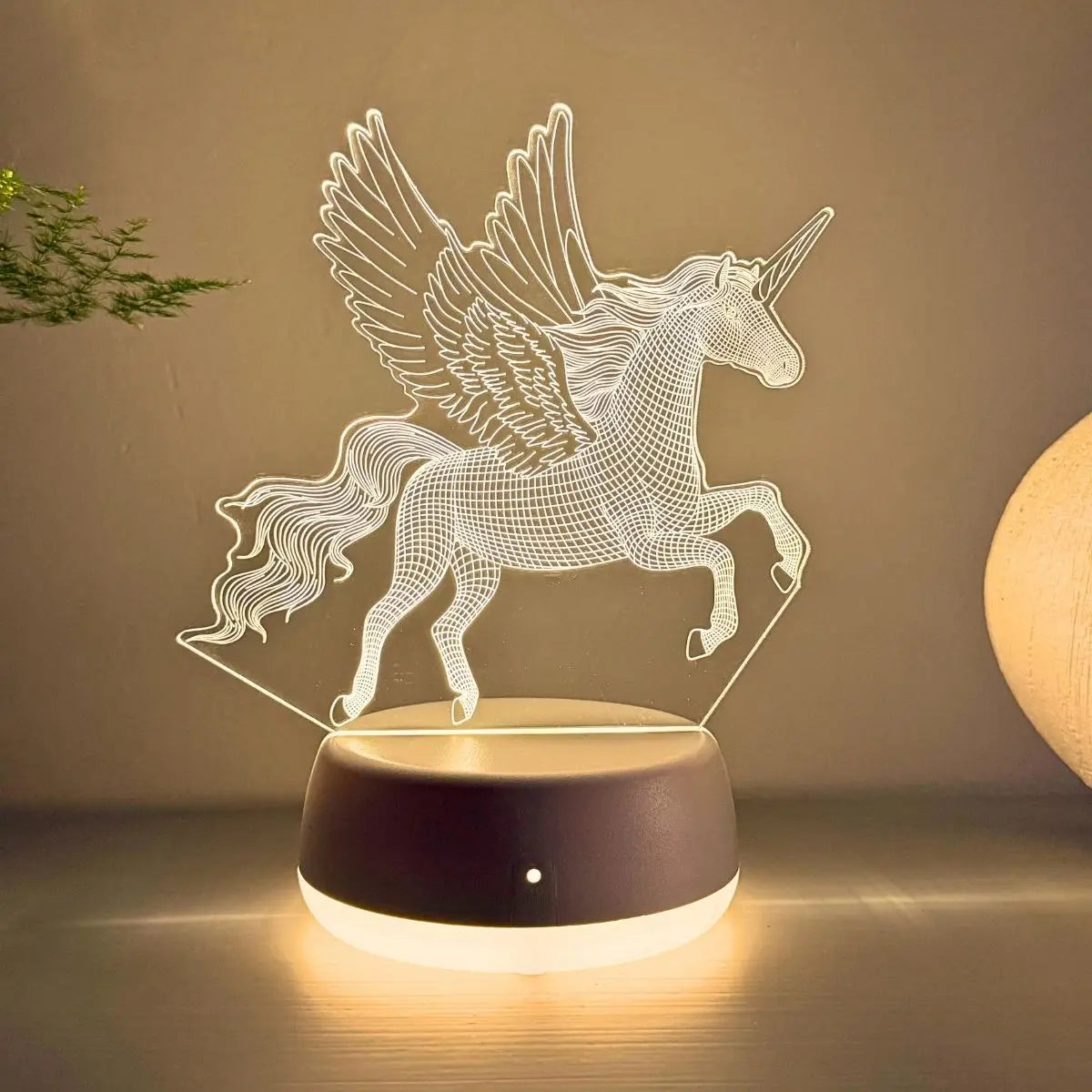 3D Phantom Flying Horse Night Light – RGB 7 Color LED Lamp for Kids Room, Christmas Gift for Boys & Girls