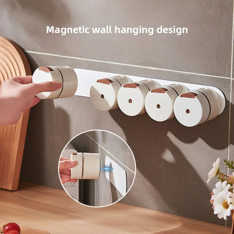 Kitchen Supplies Magnetic Spice Jars Set Pepper Seasoning Plastic Spice Tins Storage Jars Tins Sprays Organizer Rack Home