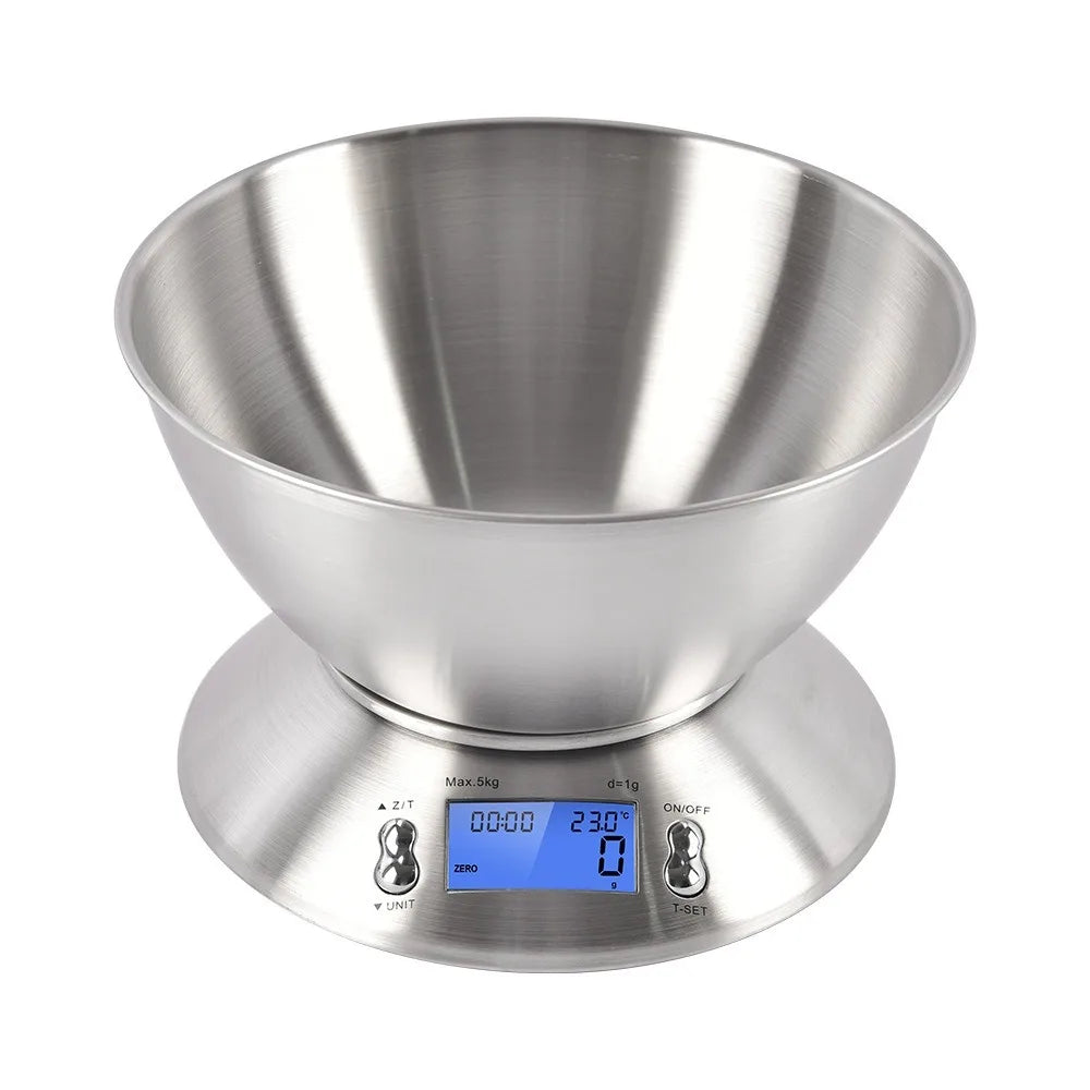 Kitchen Weight Tool Digital Kitchen Scale Stainless Steel LCD Screen Baking Scale High Accuracy 5000g/1g Cooking Scale Vegetable