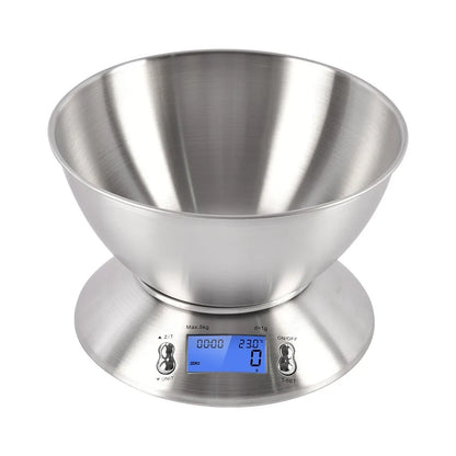 Kitchen Weight Tool Digital Kitchen Scale Stainless Steel LCD Screen Baking Scale High Accuracy 5000g/1g Cooking Scale Vegetable