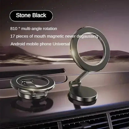 Strong Magnetic Car Phone Holder – 360° Swivel Mount with Adhesive Back Plate, Universal Fit