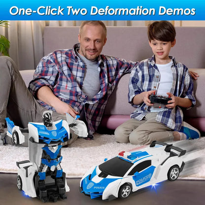 2-in-1 Transforming RC Car Robot – Electric Remote Control Sports Vehicle Toy for Kids