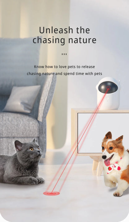 Automatic Laser Cat Toy – Rechargeable Interactive Pet Teaser with Auto-Rotation & Fast/Slow Modes