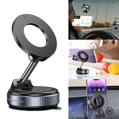 Mechanical Vacuum Suction Magnetic Car Phone Holder – 360° Rotating Universal Navigation Stand