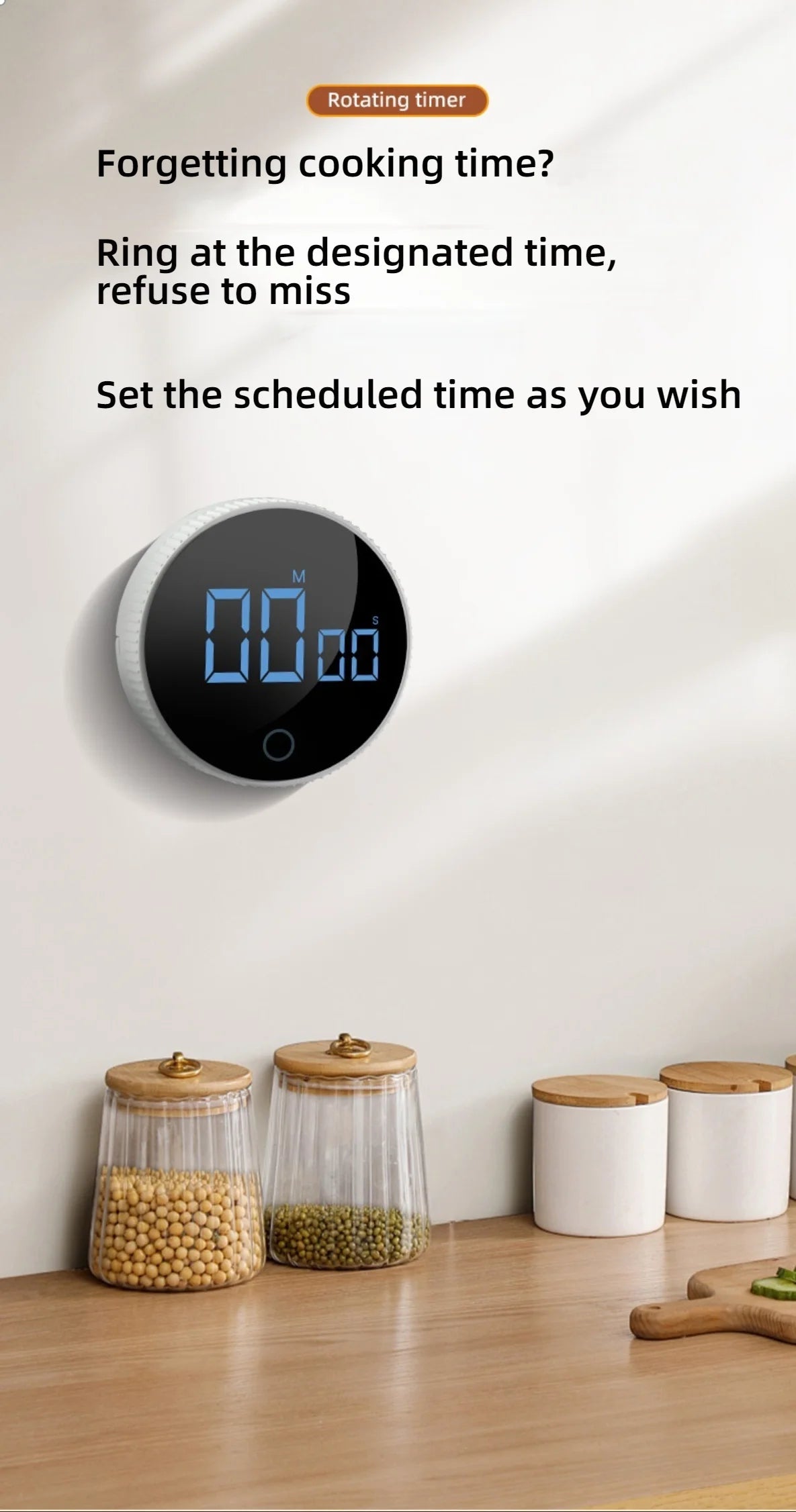 Kitchen magnetic timer rotating type Timer Timer Reminder Kitchen Barware Houseware Self-discipline learning countdown