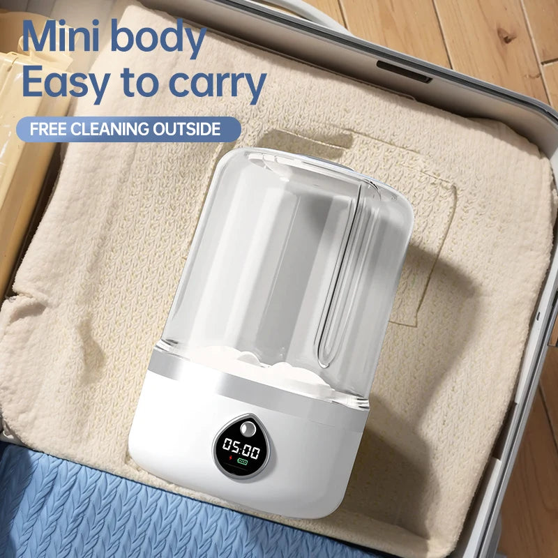 Mi Portable Wireless Washing Machine – 1.5L Mini Underwear & Socks Cleaner with LED Bucket