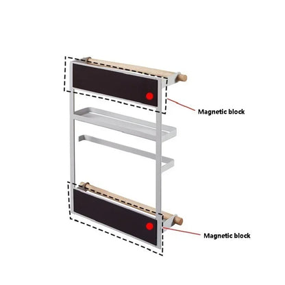 Magnetic Refrigerator Storage Shelf – Metal Spice & Condiment Organizer Rack for Kitchen