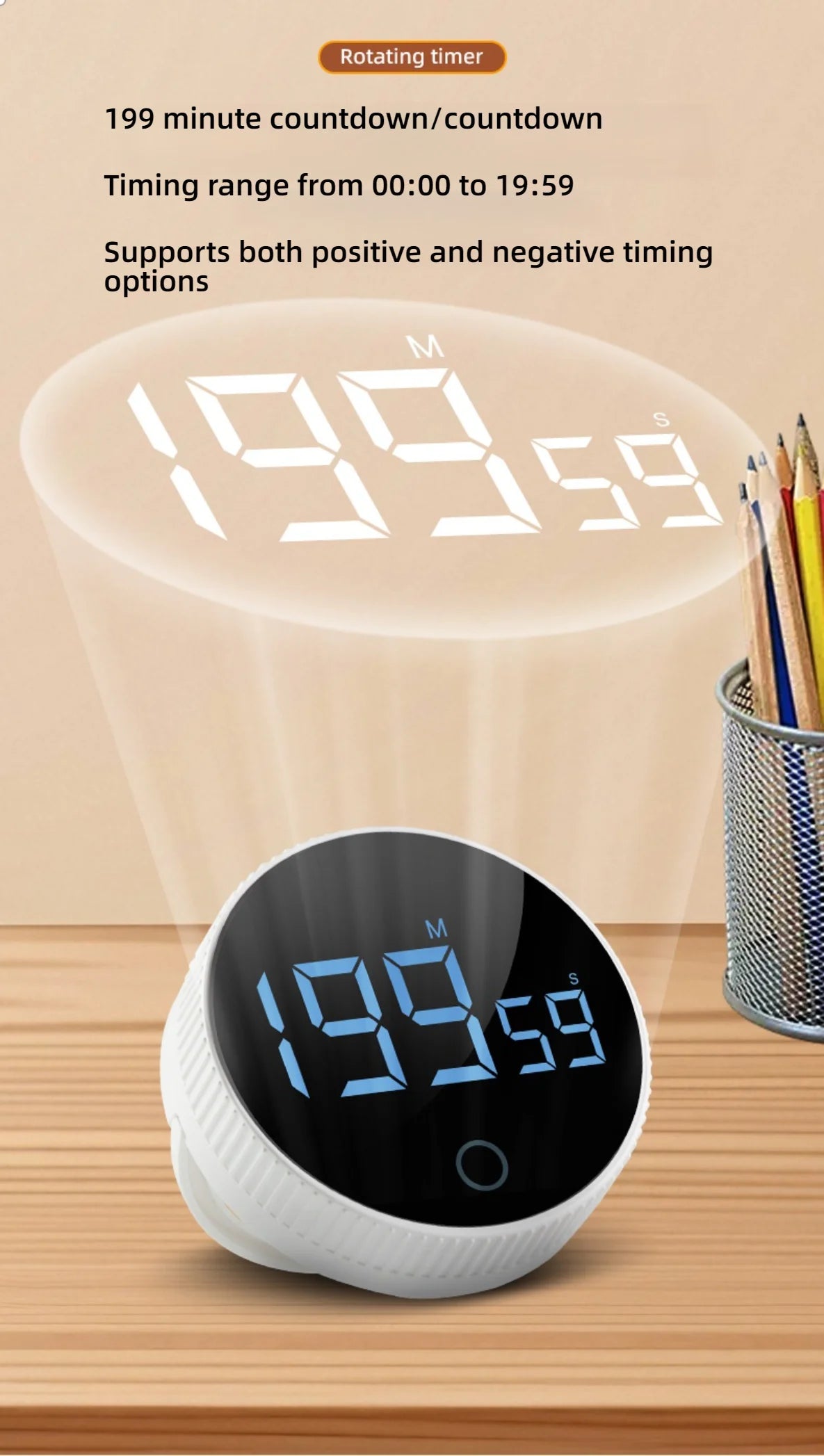 Kitchen magnetic timer rotating type Timer Timer Reminder Kitchen Barware Houseware Self-discipline learning countdown