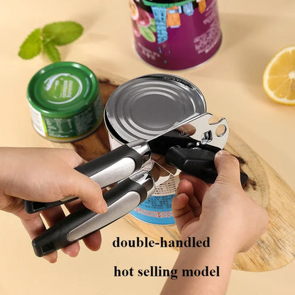 Professional Manual Can Opener – Stainless Steel Multifunctional Kitchen Tool for Cans, Bottles & Jars