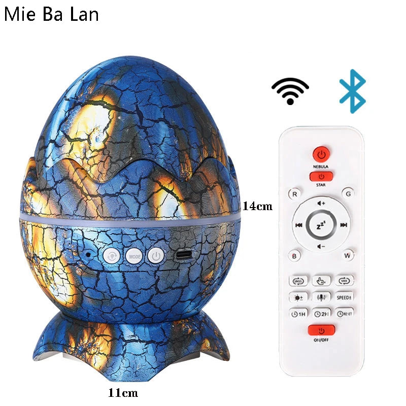 Dinosaur Egg Projector Night Light – Bluetooth Starry Sky Lamp w/ Remote, Mood Light for Kids & Adults