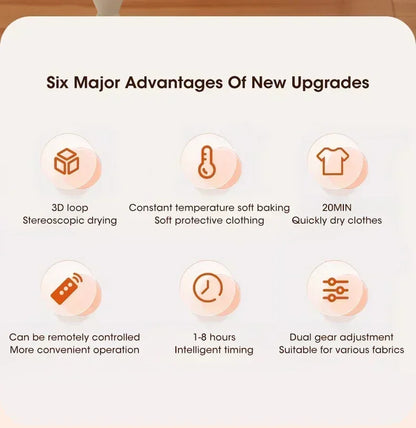 Mini Portable Dryer Foldable Electric Dryer Intelligent Timed Fast Drying Household Cabinet with Drying Bag Compact Travel Style