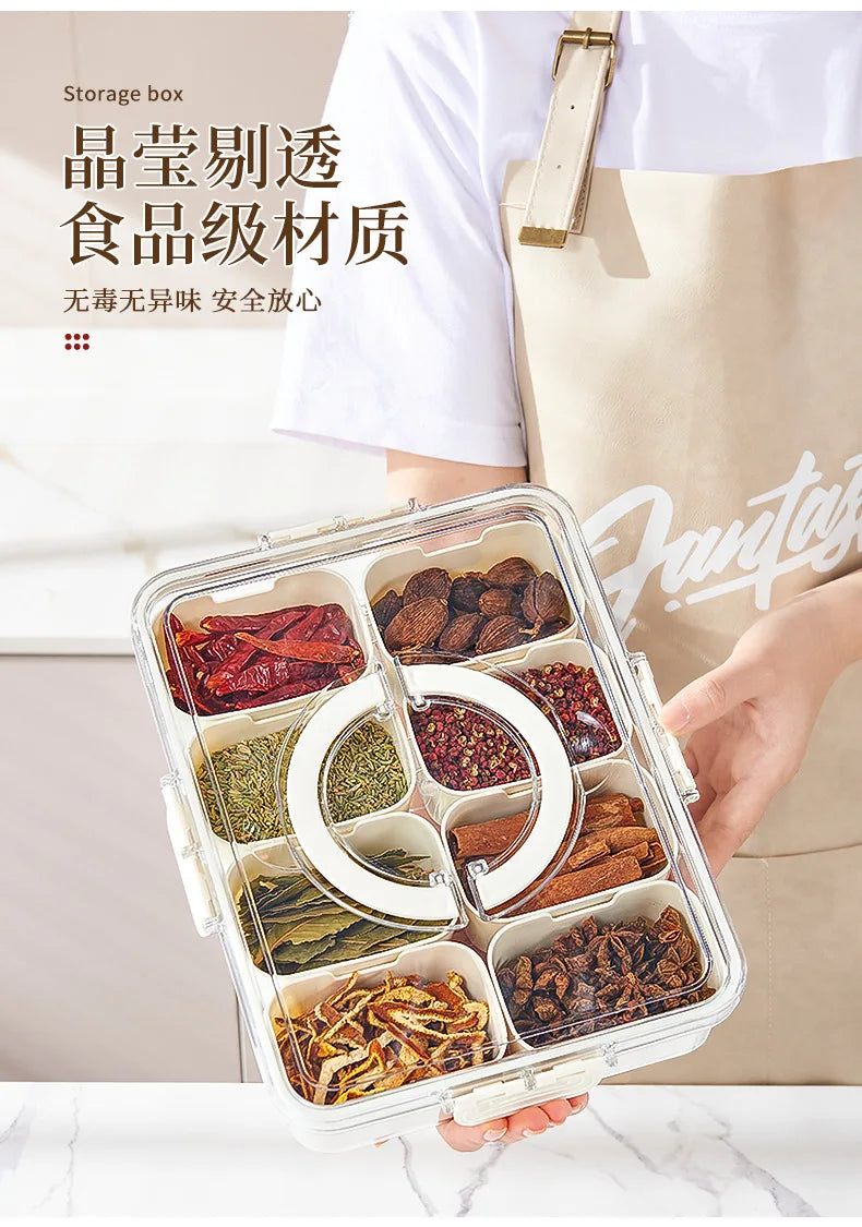 Kitchen spice storage box household with lid storage jar food grade plastic star anise seasoning sealed box