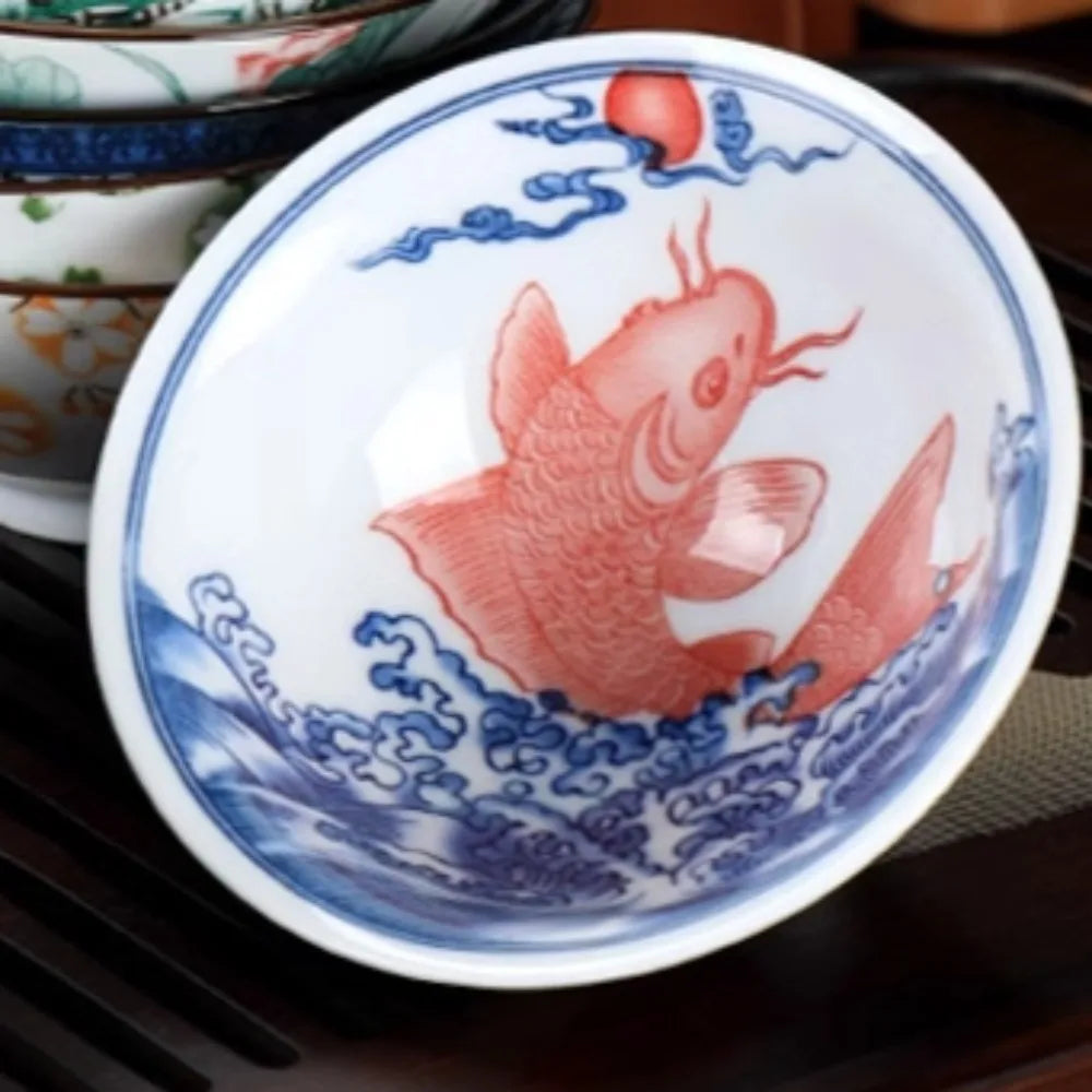 Kitchen Single Tea Cups Latest Design Traditional China Drinking Tea Cups Blue White Utensils Tazas De Té House Accessories