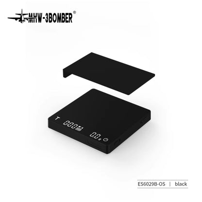 MHW-3BOMBER Digital Coffee Scale – High-Precision Rechargeable Espresso Kitchen Scale