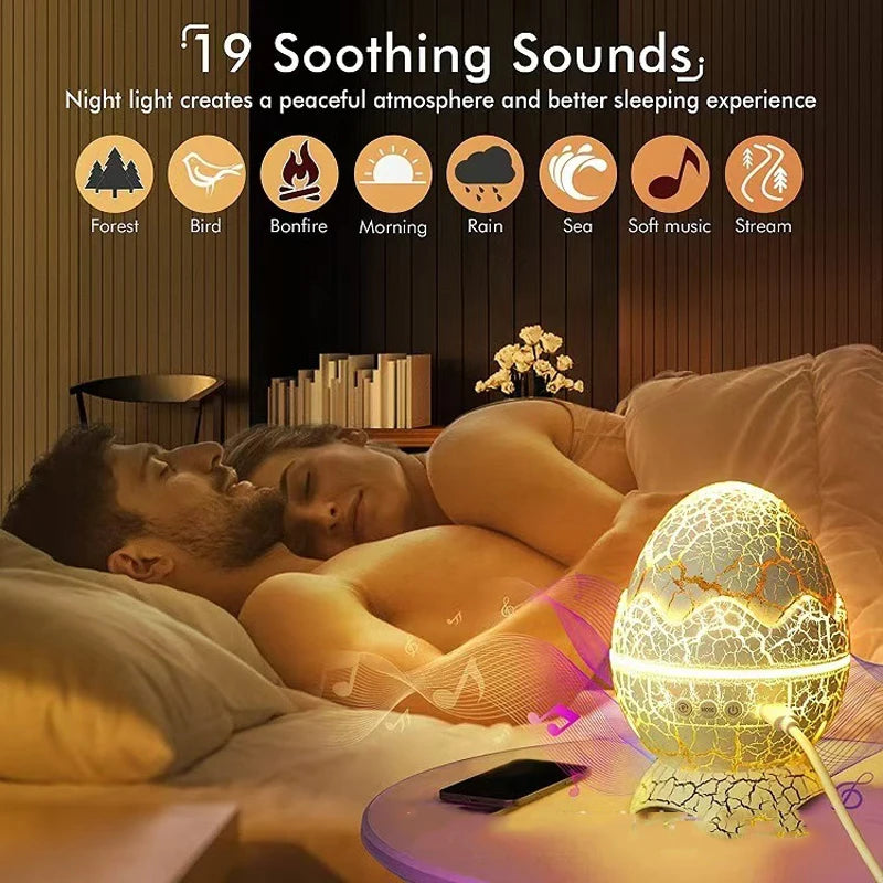 Dinosaur Egg Projector Night Light – Bluetooth Starry Sky Lamp w/ Remote, Mood Light for Kids & Adults