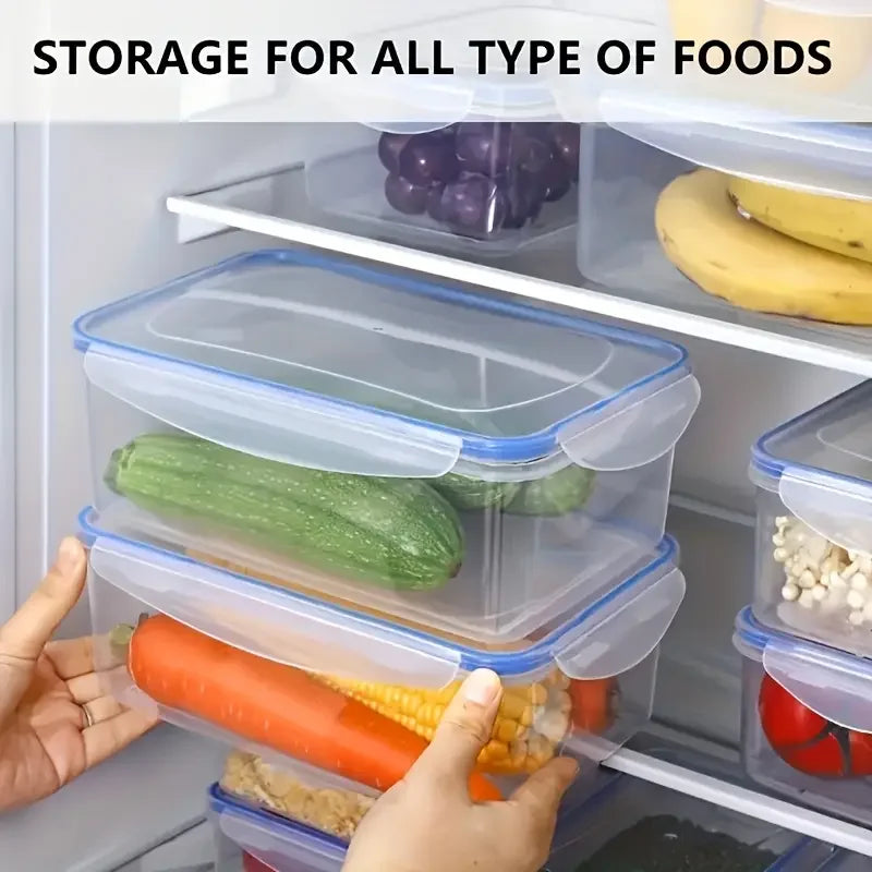 Kitchen storage items, suitable for refrigeration and preservation, allowing for classified storage and stackable.
