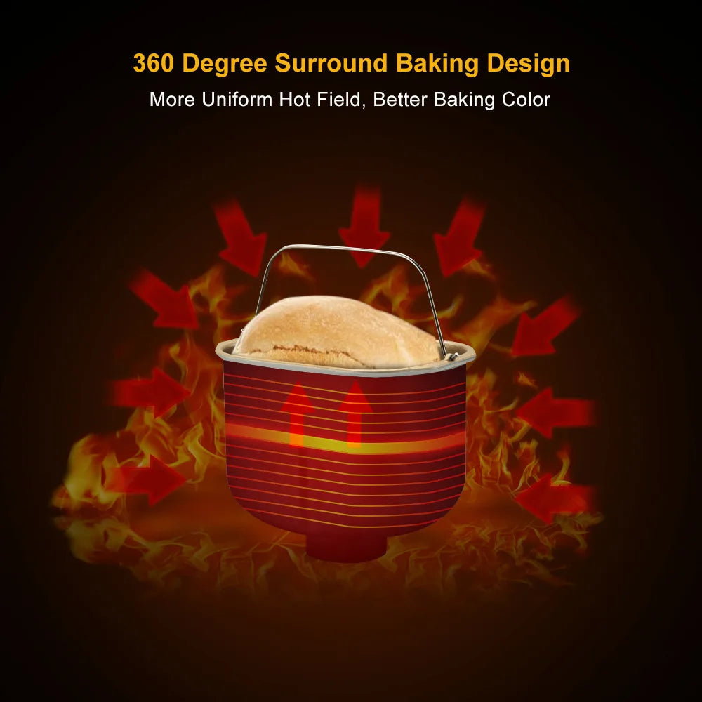 Multi-Functional Automatic Bread Maker – 17 Menus, Dough Mixing, Fermentation, Timer & Keep Warm