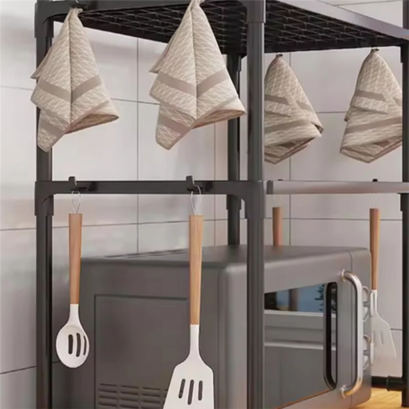 RALCA-Kitchen Storage Rack Multi-Layer Microwave Rack Adjustable Standing Countertop Condiment Oven Shelf Kitchen Accessorie