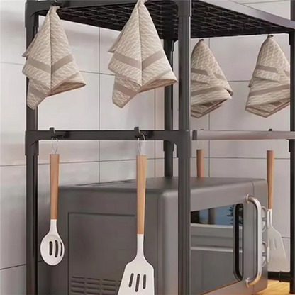 RALCA-Kitchen Storage Rack Multi-Layer Microwave Rack Adjustable Standing Countertop Condiment Oven Shelf Kitchen Accessorie