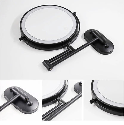 8 inch Makeup Mirror Chrome 3x/5x/7x/10x Magnifying Double Side USB Charging Bathroom 3 color light Smart Cosmetic Mirrors