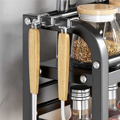 SOFT-Multi-Layer Stainless Steel Kitchen Storage Rack - Seasoning, Chopsticks, Knife & Jar Organizer For Household Use