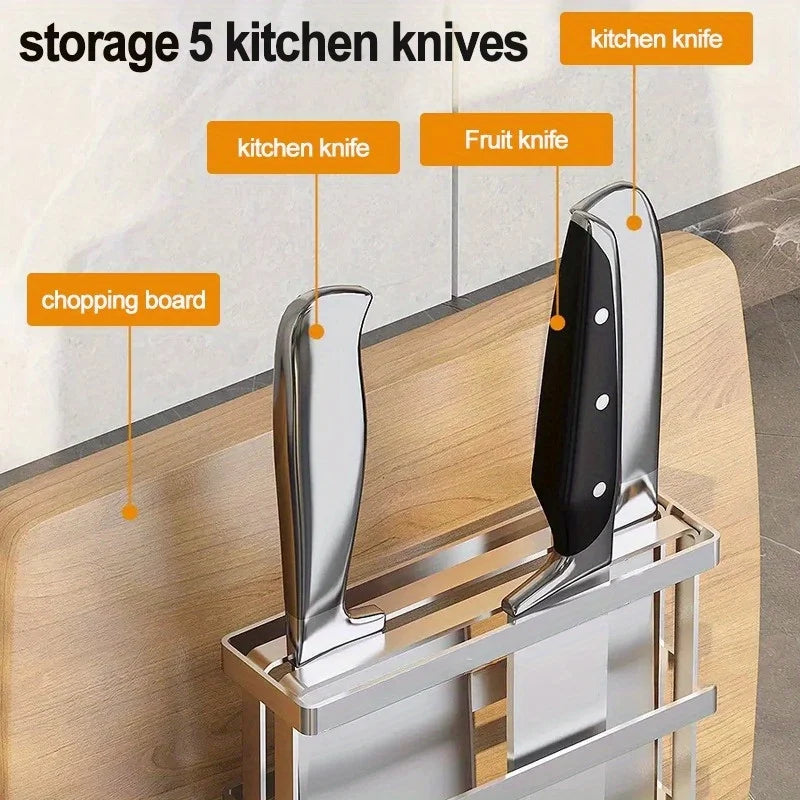 NEW Kitchen Knife Organizer 304 Stainless Steel Knife Holder for Kitchen Counter Kitchen Accessories Storage for Knife Organizer