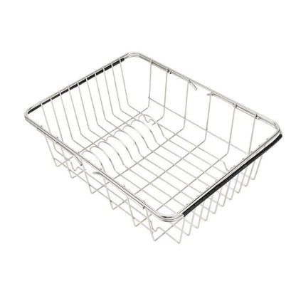 Kitchen Storage Organizer Drying Rack Sink Tray For Plates Bowl Cup Shelf Basket Adjustable Stainless Steel Dish Rack Drainer