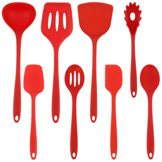 8Pcs Kitchen Cooking Utensils Set,BPA Free Food Grade Non-Stick Silicone Cooking Kitchen Spatula Set Heat Resistant & Easy Clean