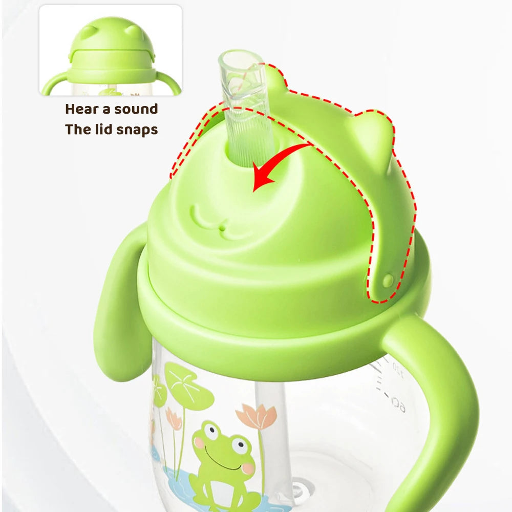 Toddler Straw Cup with Easy-Grip Handles | Gravity Ball Training Cup for Independent Drinking