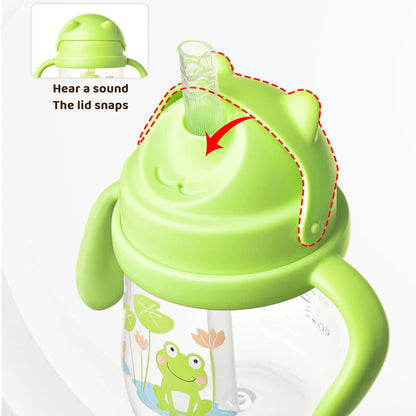 Toddler Straw Cup with Easy-Grip Handles | Gravity Ball Training Cup for Independent Drinking