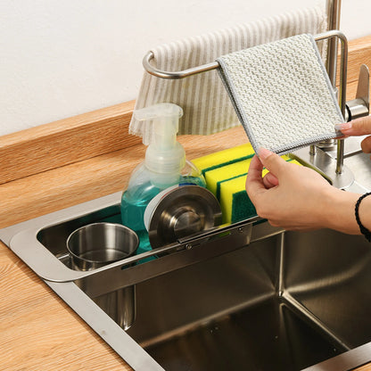 Kitchen Sink Drain Stretchable Basket Lightweight and Easy to Install Shelf for Store Kitchen Small Accessories