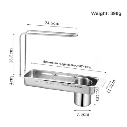 Kitchen Sink Drain Stretchable Basket Lightweight and Easy to Install Shelf for Store Kitchen Small Accessories