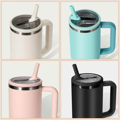 40oz Flip Straw Leak-Proof Lid – Replacement Tumbler Cover for Stanley Cup with Spill-Proof Straw